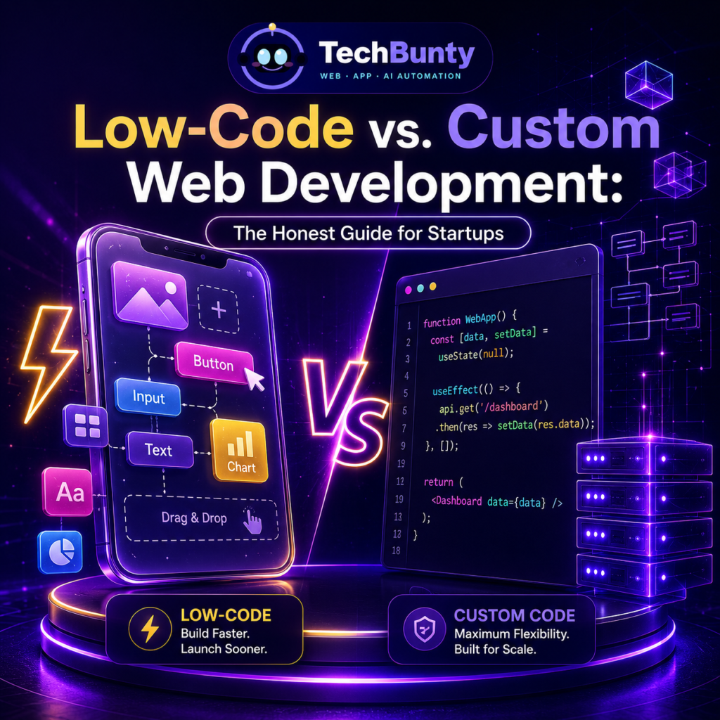 Low-Code vs. Custom Web Development: The Honest Guide for Startups